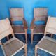 Lot 2 armchairs and 2 chairs design wood and straw period 1970
