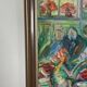 Huile sur toile suédoise – « Intérieur avec figures » par Erik Lo (1914–2004)