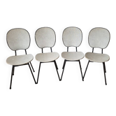 Lot de 4 chaises vintage années 50/60