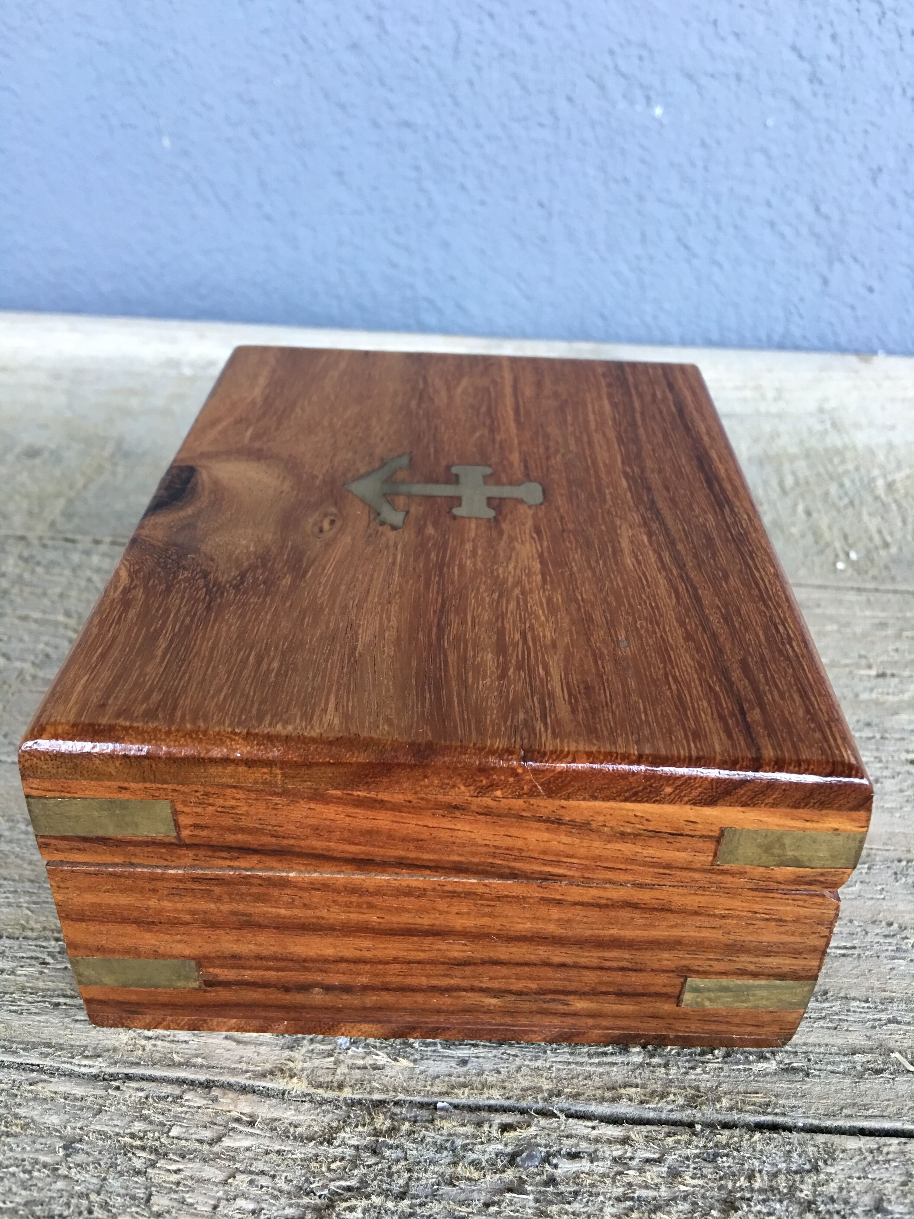 Box wood, anchor brass marquetry