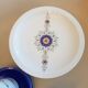 Coffee service and dessert in vintage porcelain 70s Bareuther blue décor