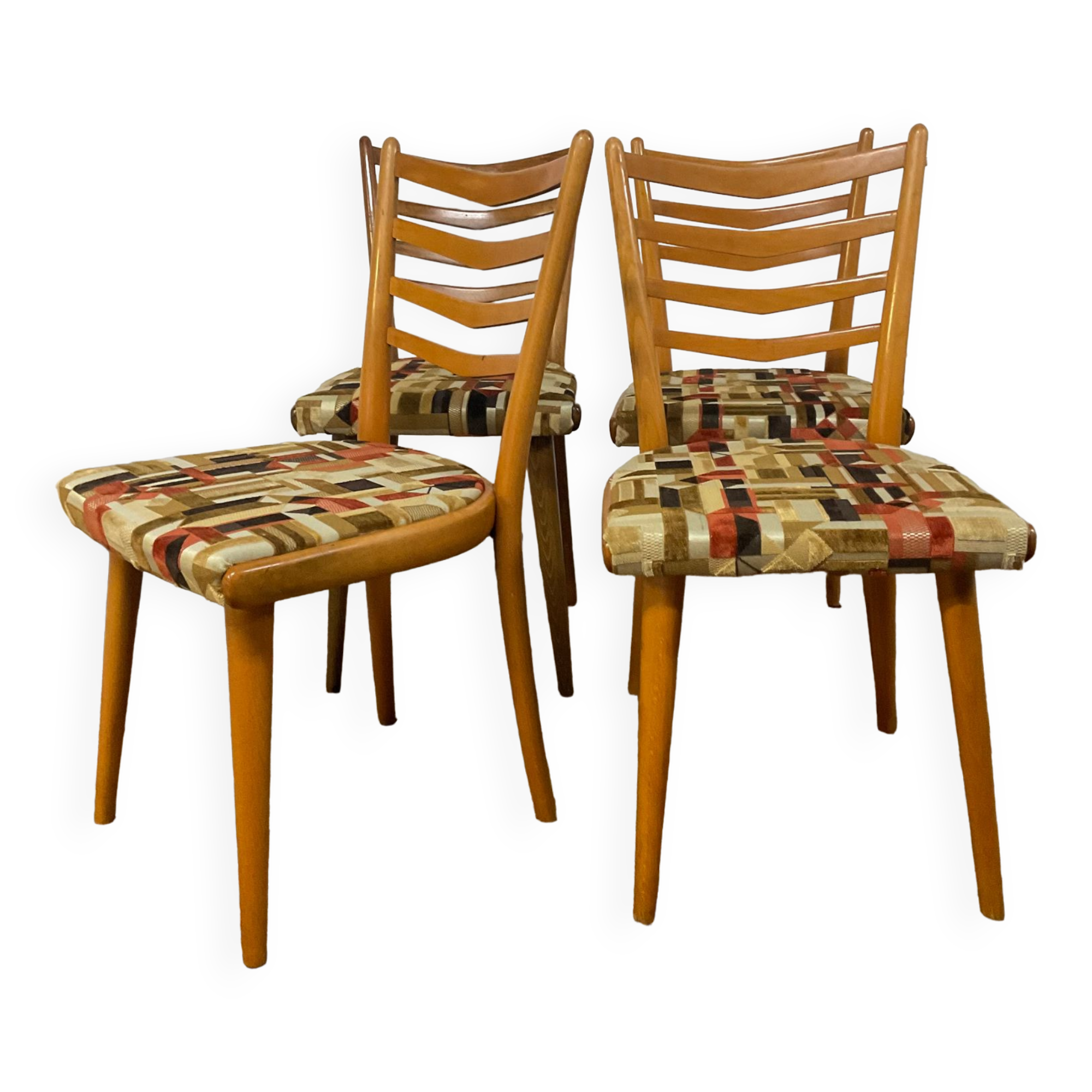 Series of 4 Scandinavian chairs from the 50s and 60s