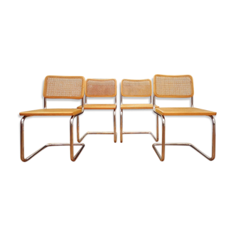 Lot of 4 Cesca B32 chairs by Marcel Breuer