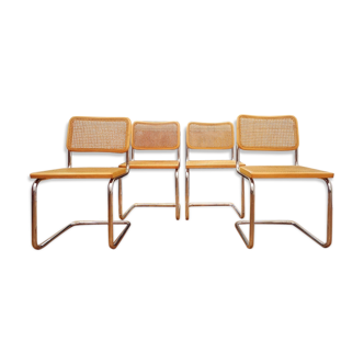 Lot de 4 chaises Cesca B32 de Marcel Breuer