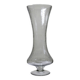 Very large engraved blown glass vase vintage 2000s antique style.