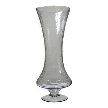 Engraved blown glass vase, 2000s