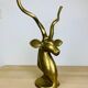 XXL vintage brass antelope head sculpture