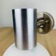 Space age opaline globe wall light, adjustable, and brushed metal, 1960s.