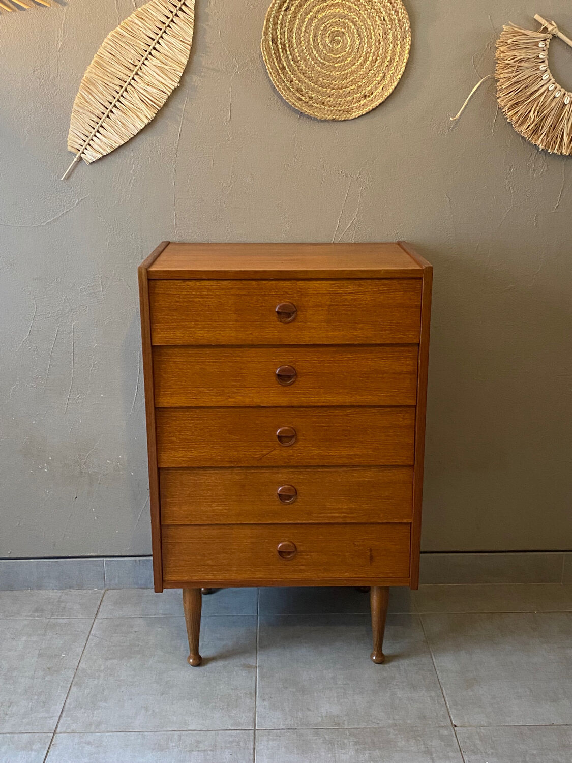 60s teak chest of drawers