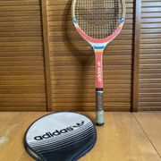 Vintage ADIDAS Cadet Wooden Tennis Racket + Sports Cover #E24