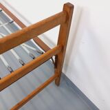 Pair of vintage stackable daybeds in oak wood and metal from the 60s