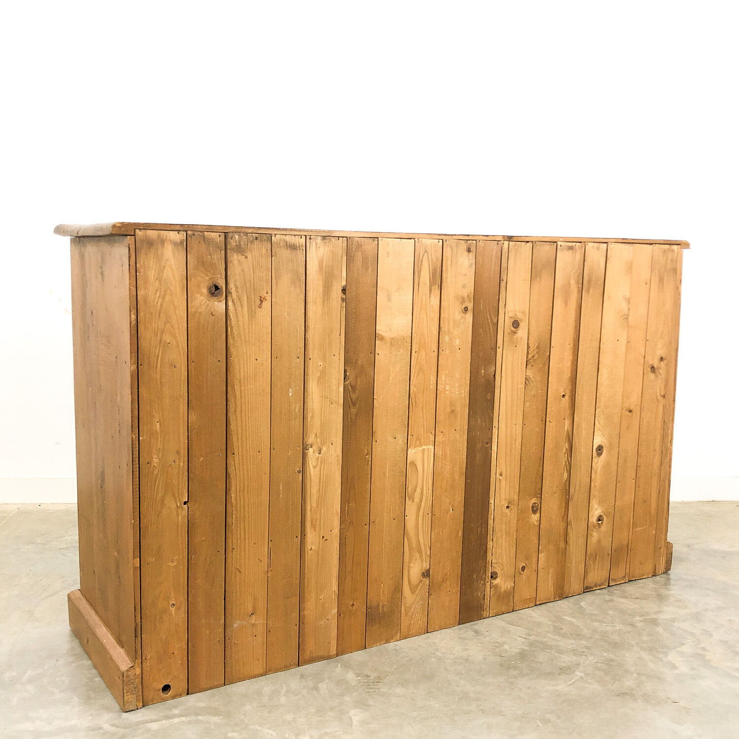 Pine bank of drawers