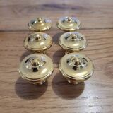6 boutons de meuble en laiton poli