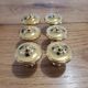 6 polished brass furniture knobs