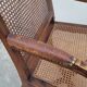 Louis XV Regency cane armchair leather armrests decorated with shell