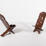 Paire de chaises africaines sculptées vintage