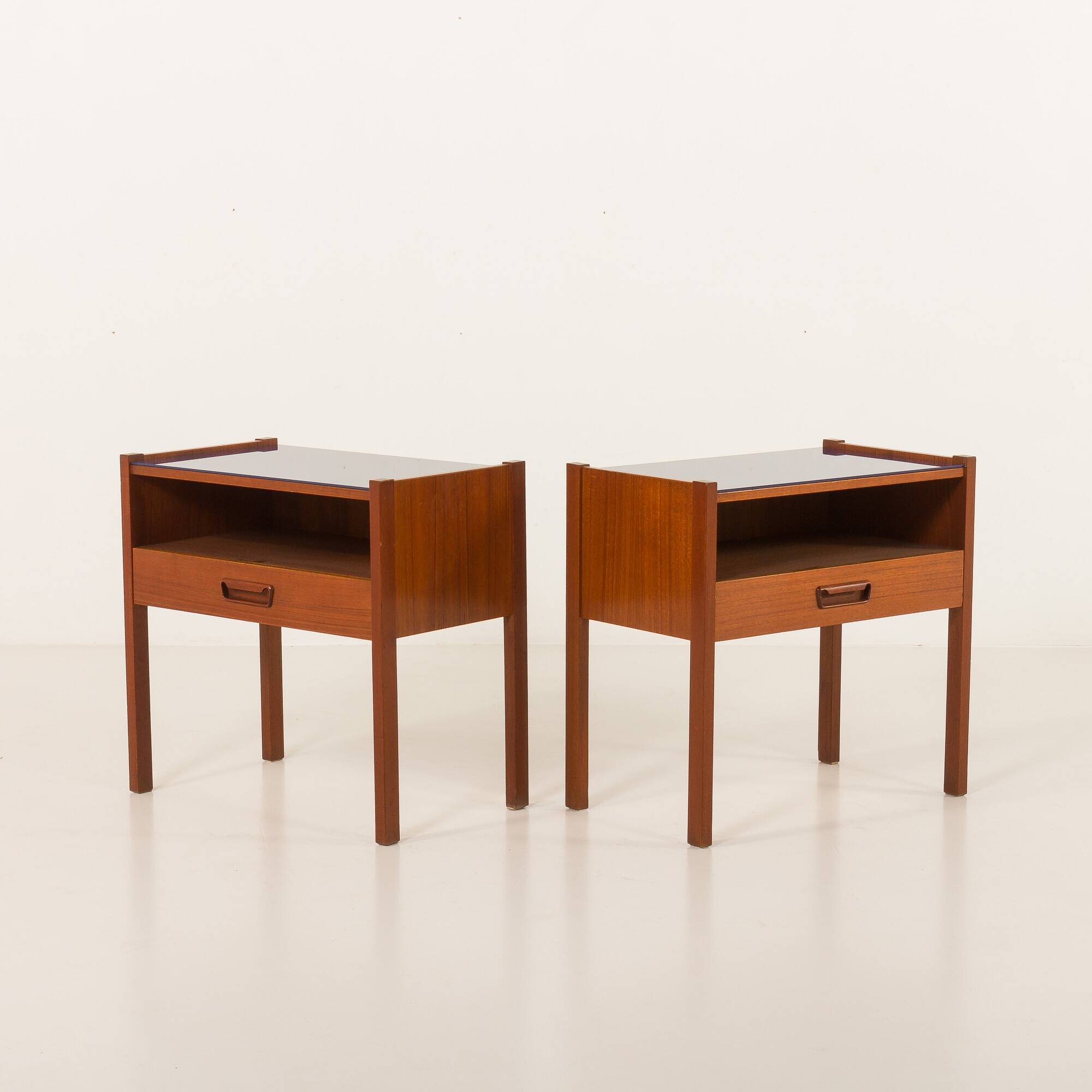 Italian mid century bedside tables, vintage nightstands, 1960s