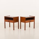 Italian mid century bedside tables, vintage nightstands, 1960s