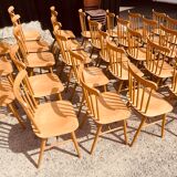 Set of 35 beech chairs with bars brand TON model Ivy