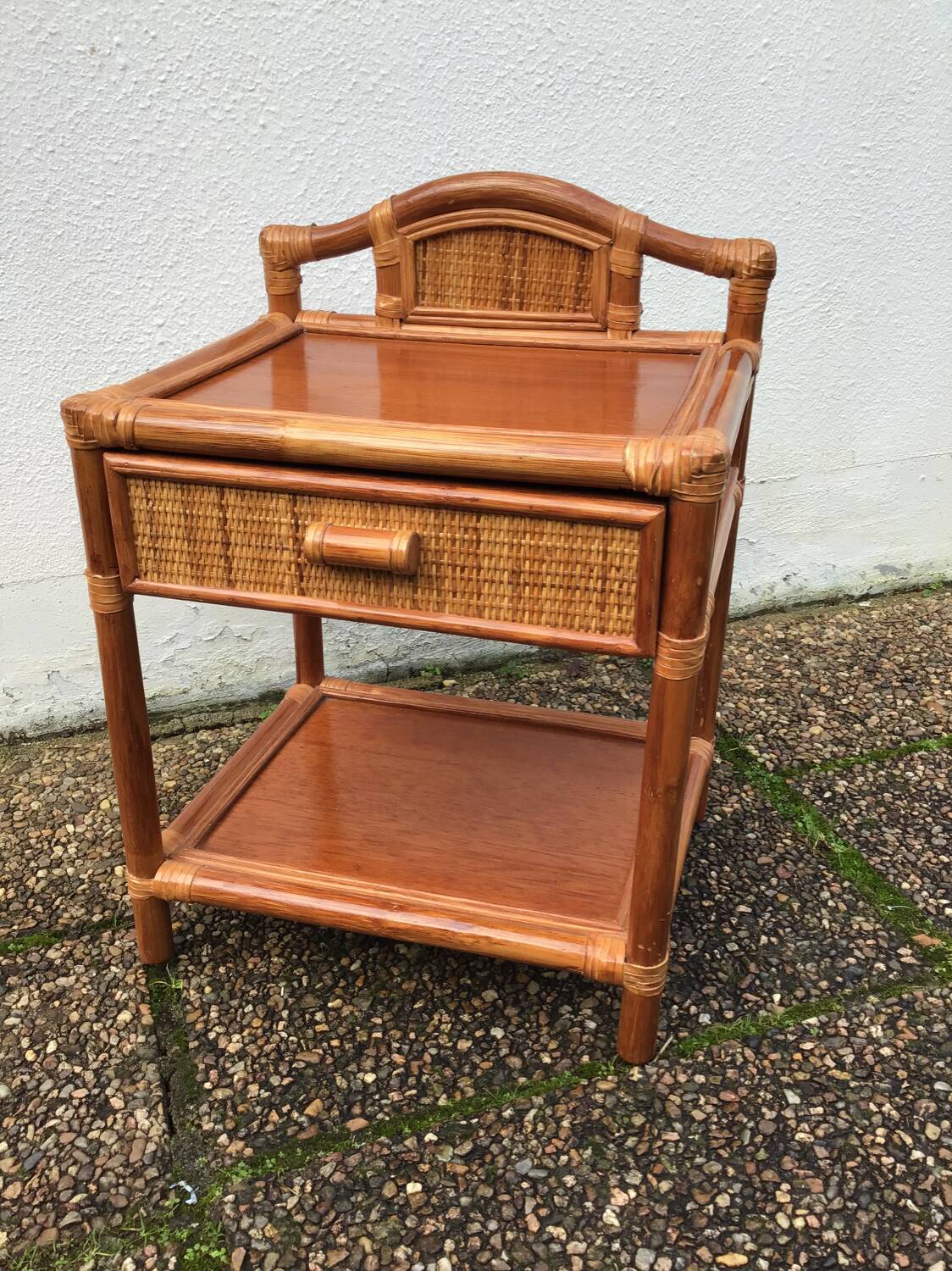 Rattan bedside