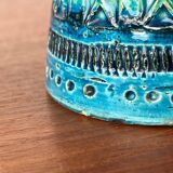 Rimini Blue Candle Holder in Mid-Century Ceramic by Aldo Londi for Bitossi, Italy, 1960s