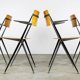 Vintage Pyramid chairs with armrests by Wim Rietveld