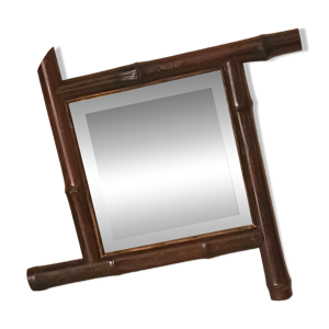 Miroir mural en bambou