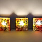 3 x Appliques murales en verre coloré Raak Willem van Oyen