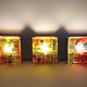 3 x Raak coloured glass wall sconces lamps Willem van Oyen