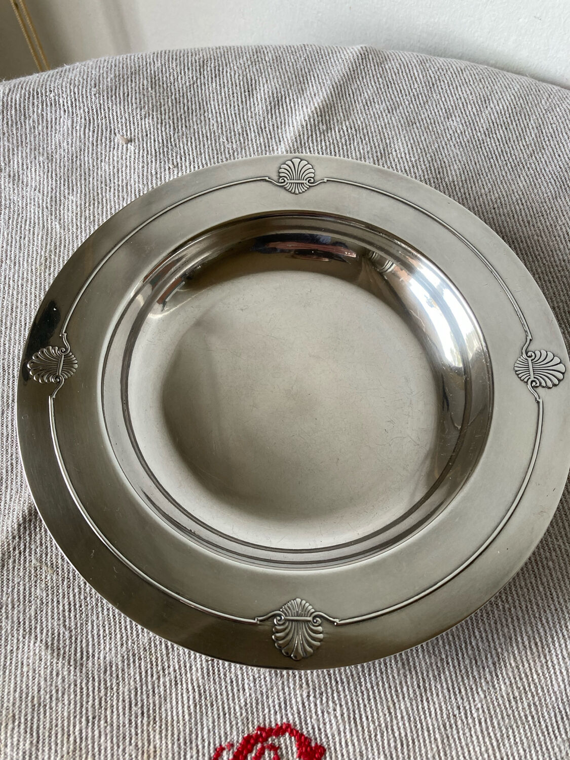 Silver-plated metal bottle coaster Christofle