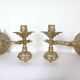 Former pair of gilded bronze candlesticks for boat around 1940