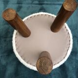 Round pouf retro loop ecru