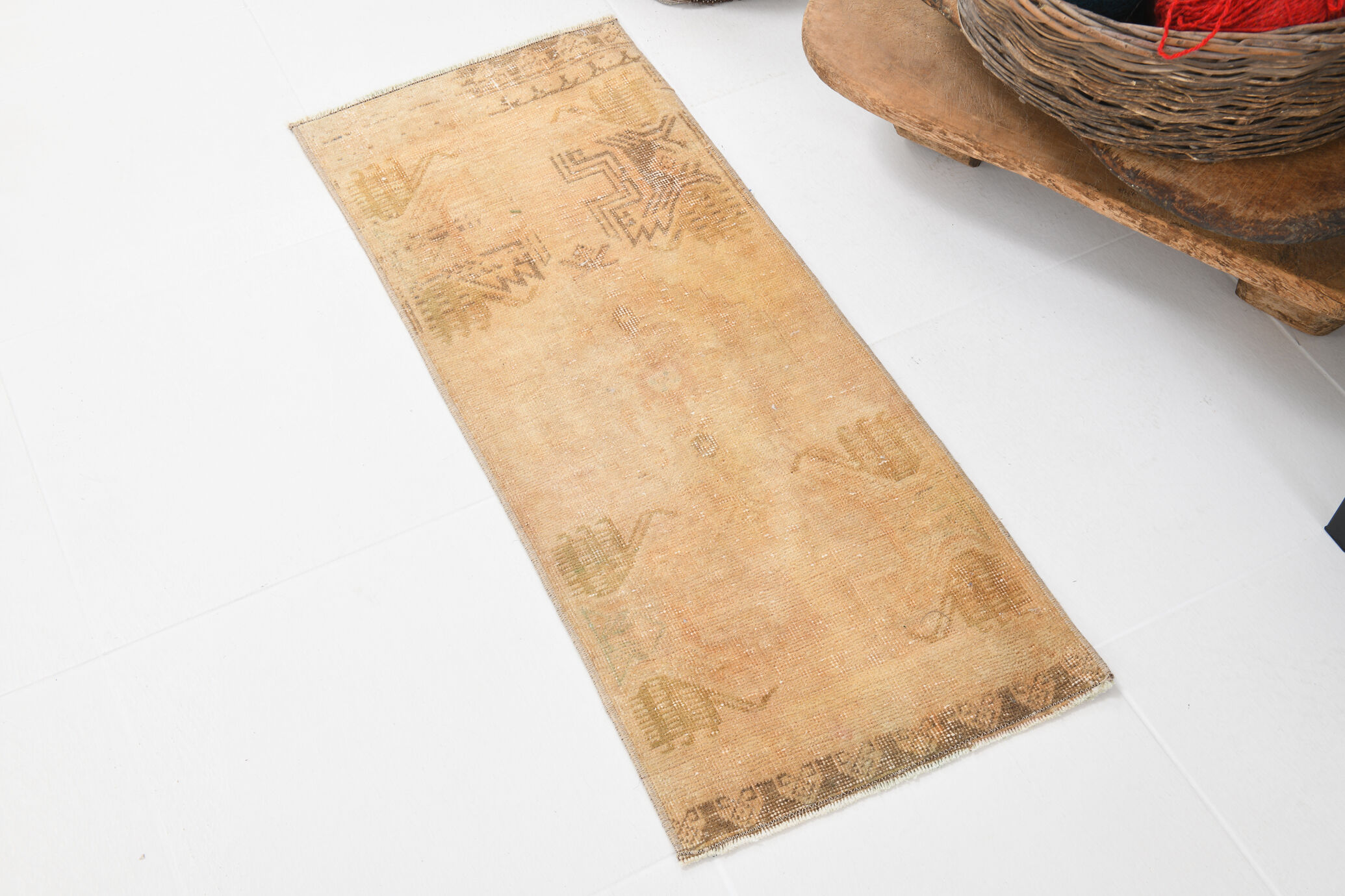 1x3 handmade vintage door mat rug,42x101cm