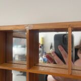 Storage box with wall-mounted glass mirror with integrated storage