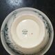 Old dish type bowl on foot, earthenware Iron earth blue Longwy Cute Birds Ø 27 cm