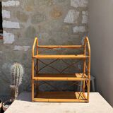 Vintage wall shelf in rattan