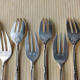 Set of 12 silver-plated cake forks SFAM "A la Russe" model