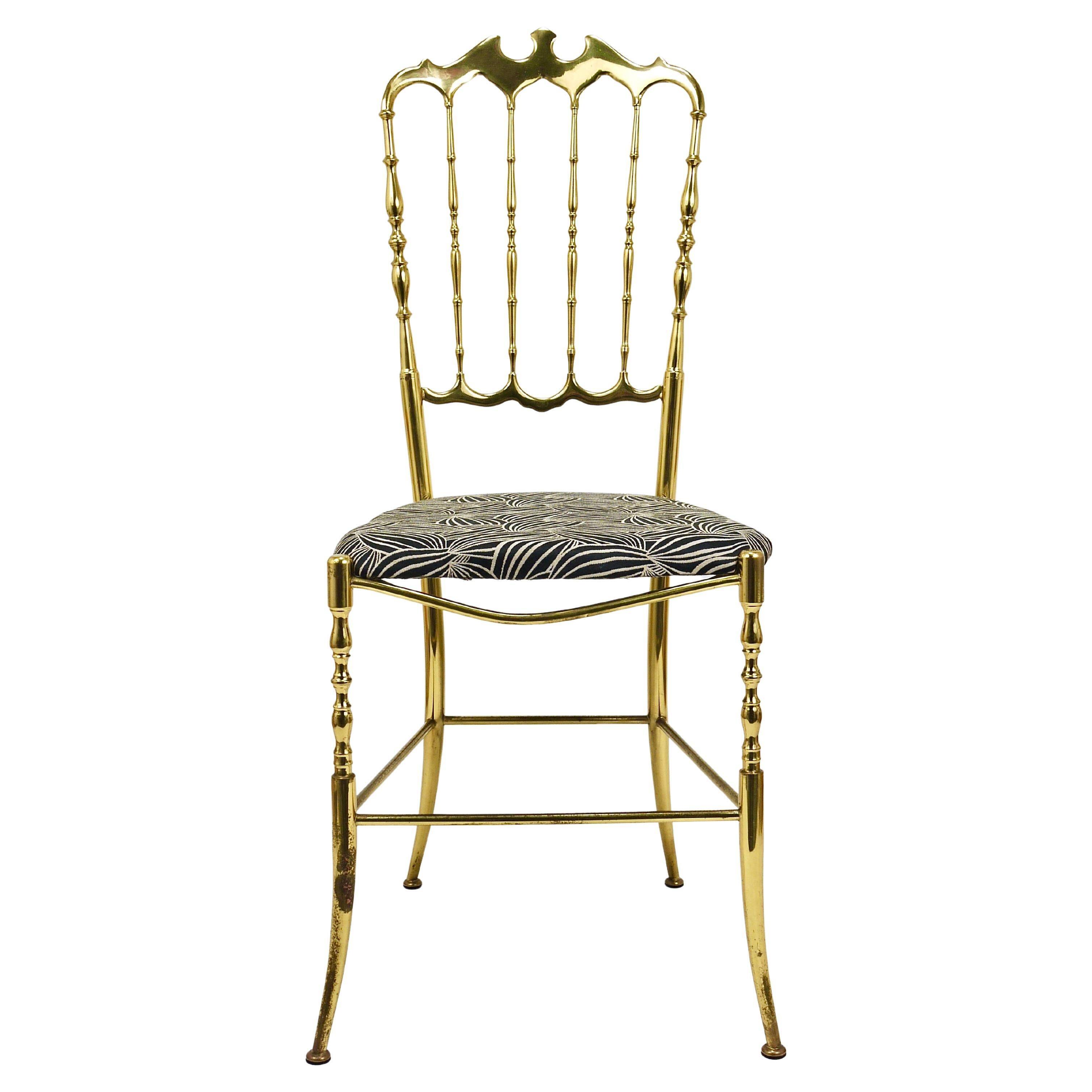Mid-Century Chiavari Chair in Brass by Giuseppe Gaetano Descalzi, Italy, 1950s