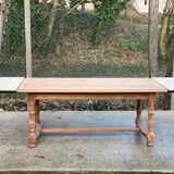 Renovated extendable farmhouse table in solid raw cherry wood 265cm