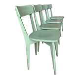 Set of 4 green bistro chairs