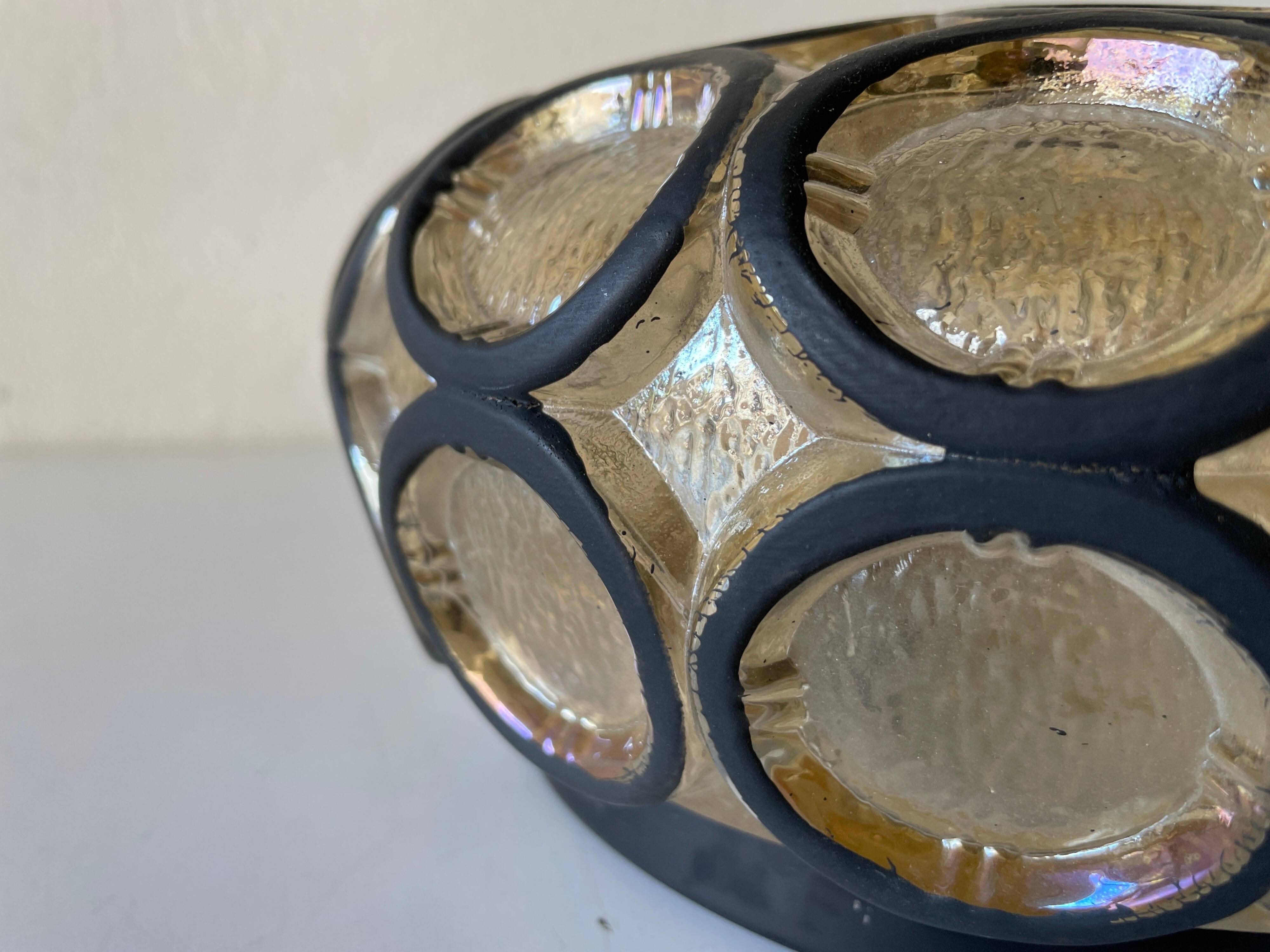 Iron or structured glass wall light by Limburg, 1960s, Germany.