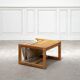 Habitat pine coffee table with integrated jute fabric book storage.