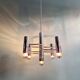 Geometric chandelier in chrome metal, design by Gaetano Sciolari, 1970.