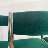 Lot of 4 green velvet chairs