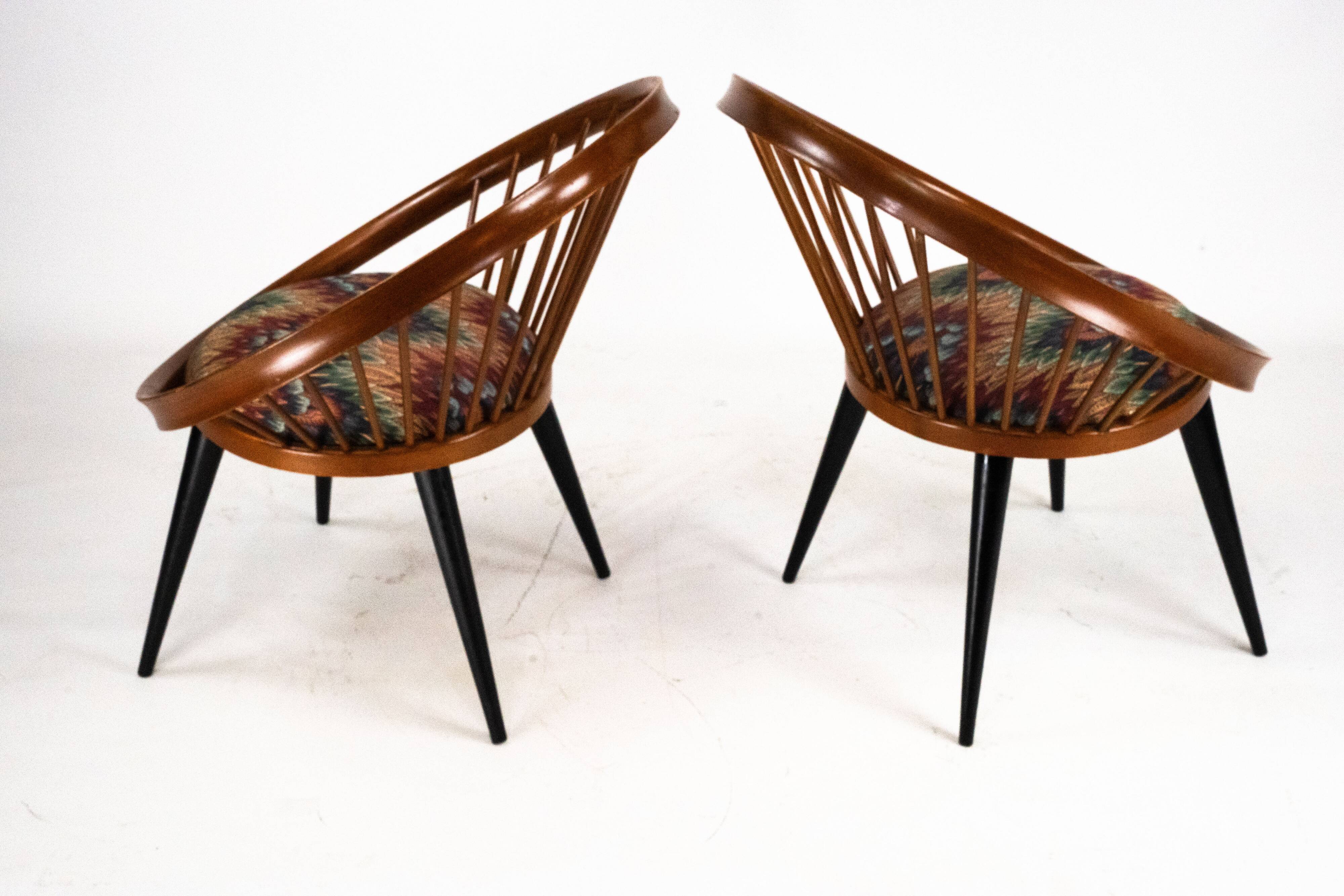 Pair of Yngve Ekström Circle Chairs for Swedese, Sweden 1950s – Original Up