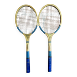 Paire de raquettes de tennis anciennes Majestic en bois, années 50