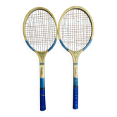 Pair of Vintage Tennis Rackets MAJESTIC Wood 1950s #D581