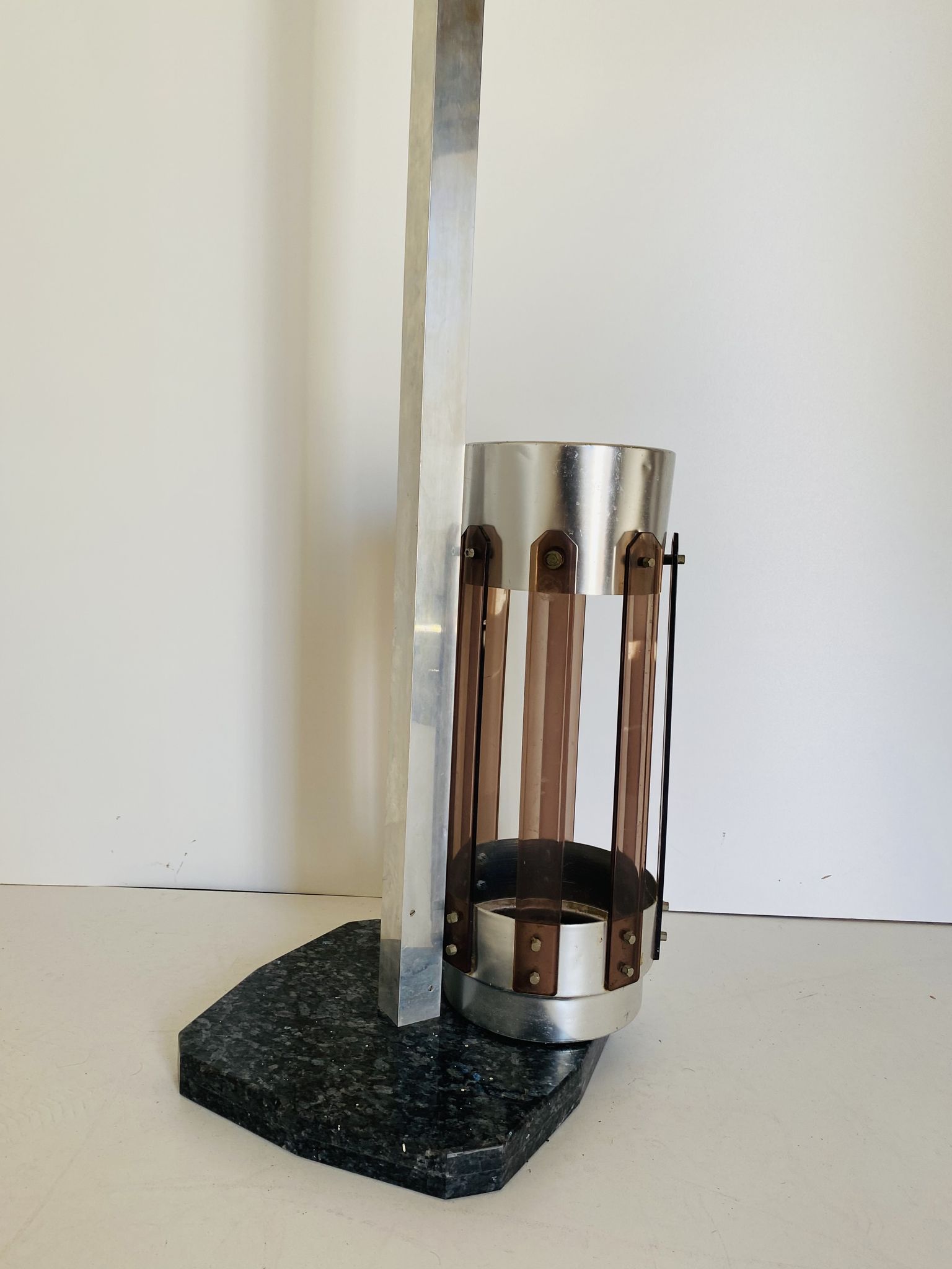 1970s vintage chrome coat and umbrella racks, set of two