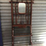 Wall coat rack in curved wood 1900 mahogany color