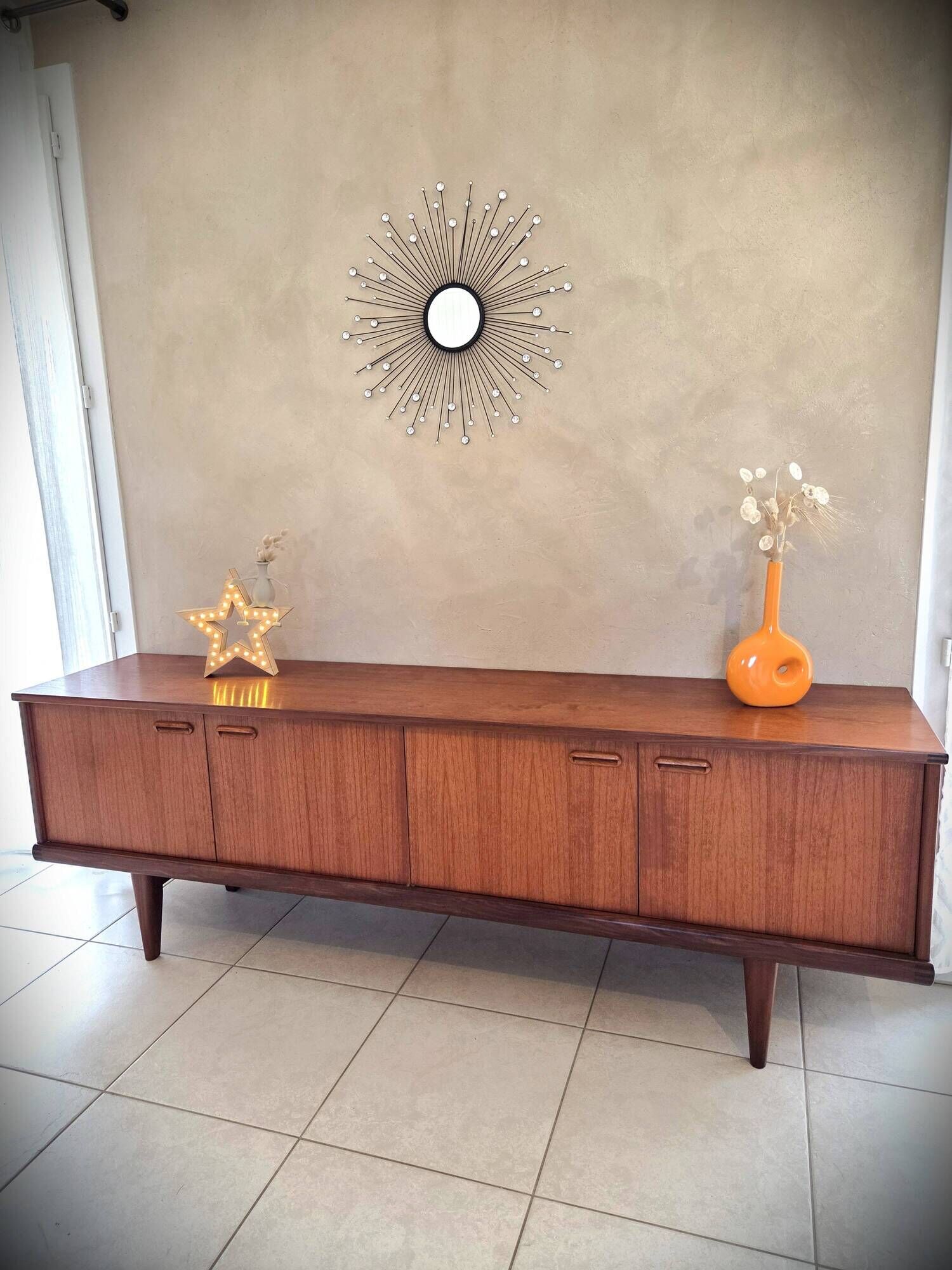 Mid-century Scandinavian teak sideboard design